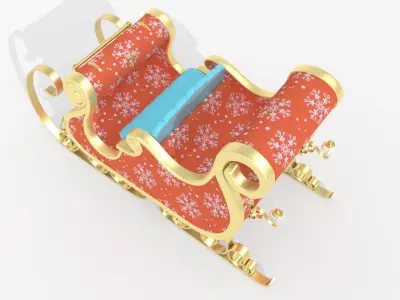 Santa Claus Sleigh 3D model