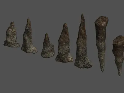 Stalagmite Set - Cracks 3D model