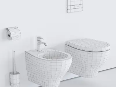GALASSIA Eden Wall-Hung WC art 7215 art 7216 Low-poly 3D model