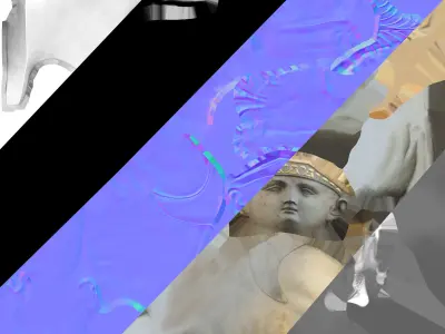Sphinx sculpture  exterior and interior model  Low-poly 3D model