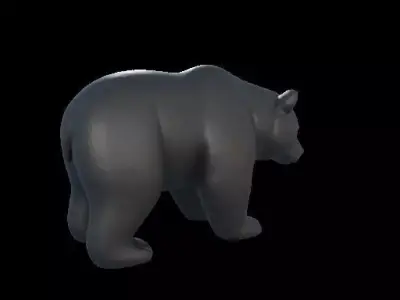 Minimalist Black Bear Sculpture 3D print model