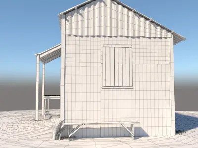 3D Wooden Shed model 3D model