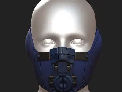 Gas mask protection futuristic technology armor  Low-poly 3D model