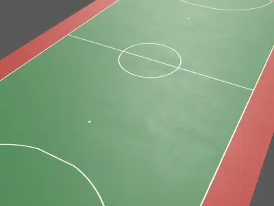 PBR Soccer and Football Court Floor Low-poly 3D model