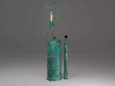 diverted steampunk lamp 3D model