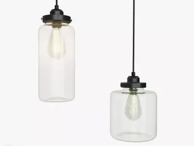 Glass Jar pendant light by West Elm 3D model