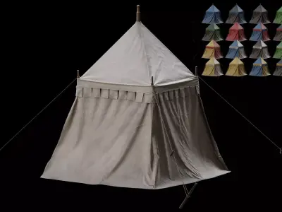 Medieval Tent 06 Low-poly 3D model