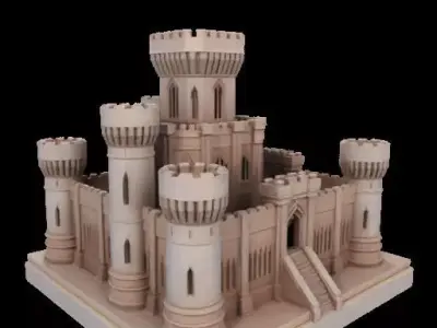 Architectural Medieval Castle Model 3D print model
