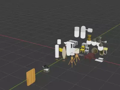 Interior - Furniture and Lightings  Free 3D model