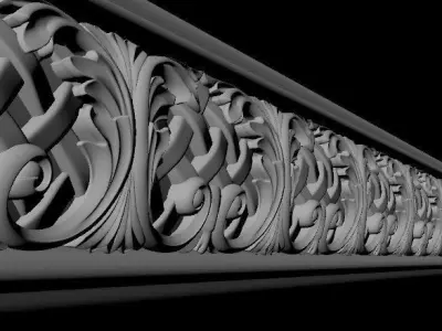 carved baguette 3D model 11