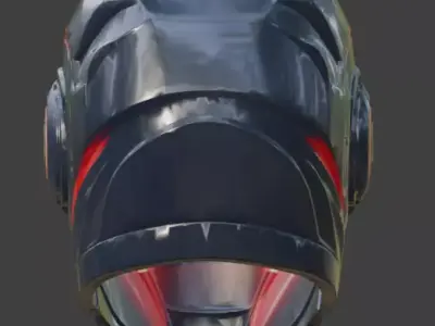 Cyber-Synthetic Interceptor Helmet 3D Model Low-poly 3D model