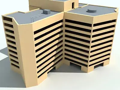  Yellow Complex Building 51 3D model