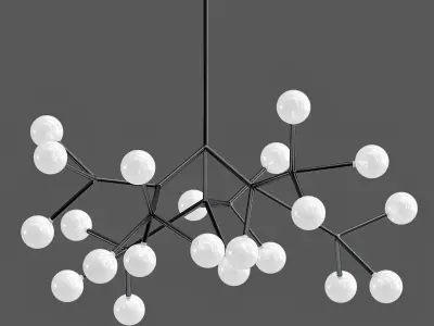 raze 2 chandelier with balls hanging from it 3D model