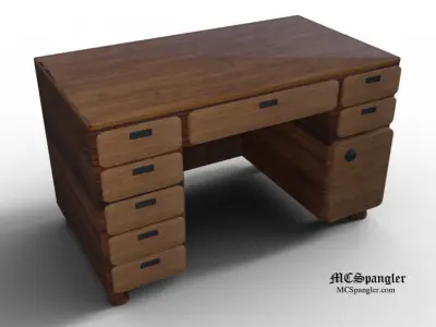 Office Desk Rigged 3D model