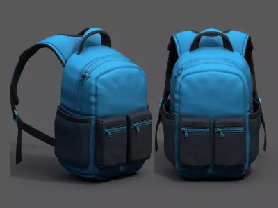 Backpack Camping Generic military baggage bag human  Low-poly 3D model