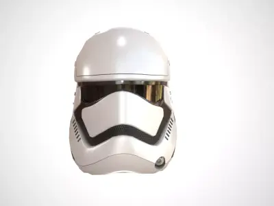 Star Wars Stormtrooper Helmet - White Plastic Low-poly 3D model