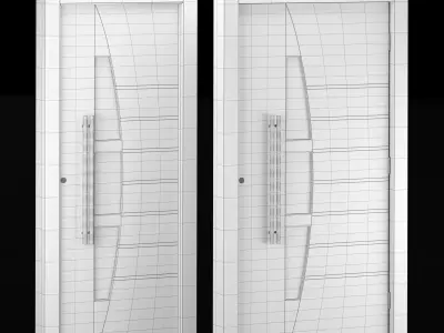 Interior-exterior Wooden Door 3D model 6