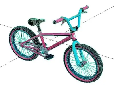 BMX Bicycle Low Poly Freestyle Street Bike Model Low-poly 3D model
