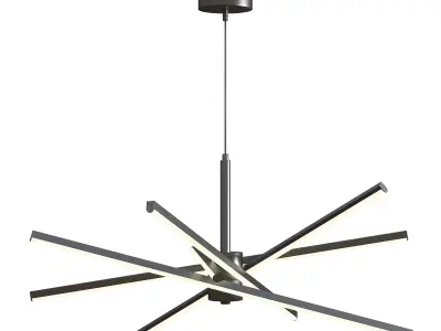 Modern Sputnik Chandelier Ceiling Low-poly 3D model