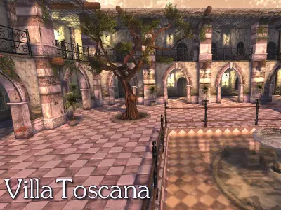 Villa Toscana Low-poly 3D model