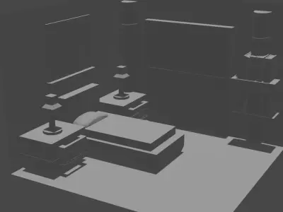 Bedroom room with bed and lamp Free 3D model