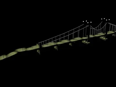 Bridge on night Free low-poly 3D model