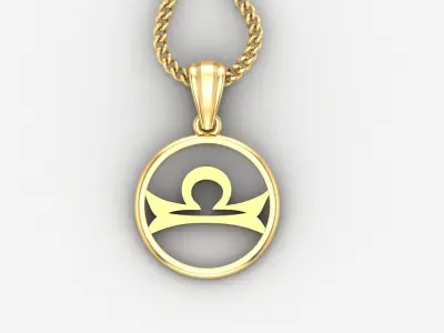 Circle Libra Light Gold Pendant Version 6 3D print model