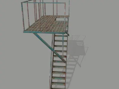 Fire Escape Low-poly 3D model