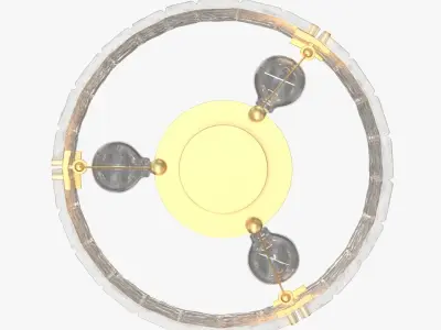 Willamette 32in Clear Fluted Glass Chandelier 3D model