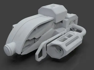 Sci-Fi Drone - 6 - Untextured 3D model