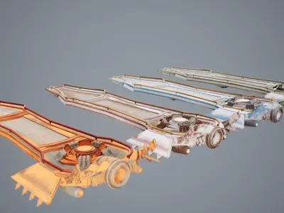 Hoverboard System Low-poly 3D model