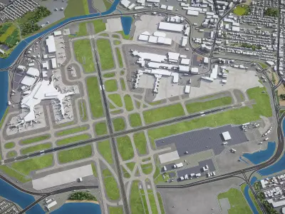 Sydney - Airport - SYD Low-poly 3D model