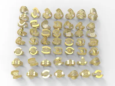 50 rings beautiful light weight  ring  2g new ring 3D print model