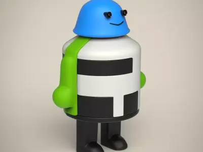 Robot with helmet 3D model