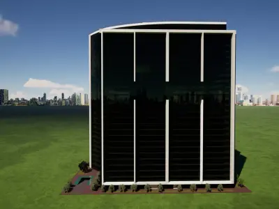 Office Tower  Conceptual 3D Model Low-poly 3D model