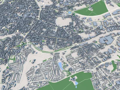 Aachen City Germany 3D model