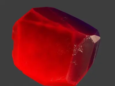 crystal cube Low-poly 3D model