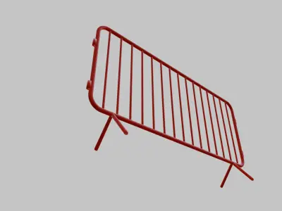 Metal Pedestrian Barrier Low-poly 3D model