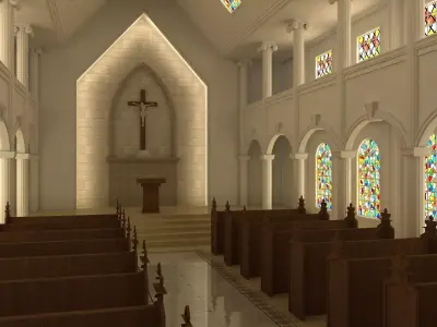 Church Interior 06 3D model