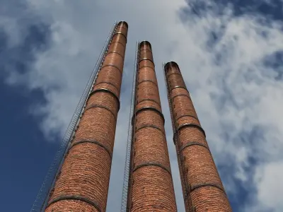 Chimney Low Poly 3d Model5 Low-poly 3D model