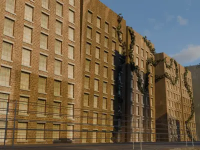 Abandoned city  Low-poly 3D model