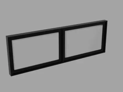 Aluminum Window Geometry Nodes Low-poly 3D model
