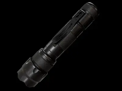 Tactical Flashlight Low-poly 3D model
