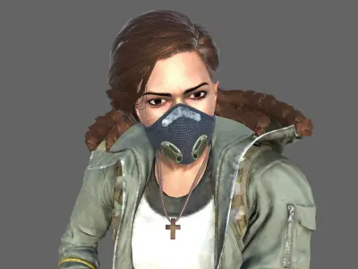 Woman Survivor Low-poly 3D model