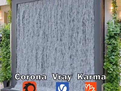 Homemade wall waterfall 150 frame LOOP 3D model