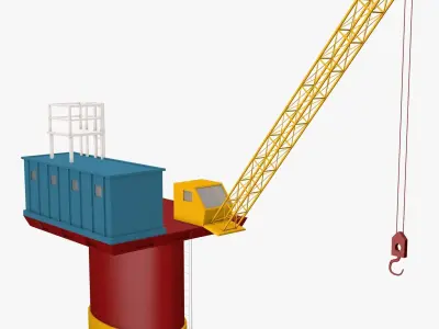 Industrial Crane and Booth 3D model