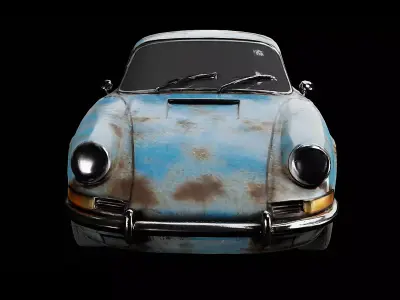 Classic Sports Coupe Weathered Retro Car Game Ready PBR Low-poly 3D model