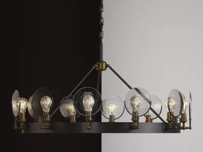 Gaslight Lens Chandeliers 3D model
