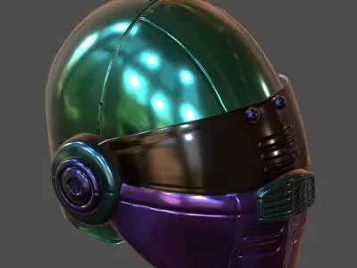 Gas mask helmet 3d model scifi Low-poly  Low-poly 3D model 338