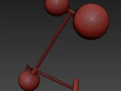 Restoration Hardware Glass Globe Mobile BOOM TABLE LAMP Black 3D model